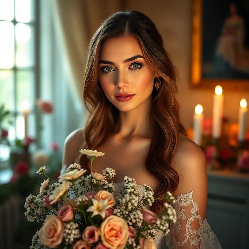 Sophia's Gentle Dance Under Candlelight