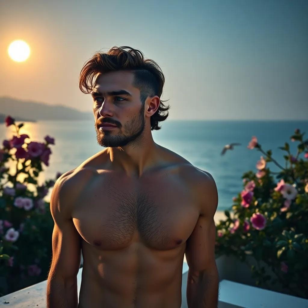 Rugged Beauty on the Moonlit Mediterranean Sea