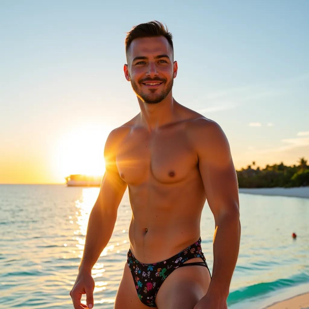 Island Encounter with a Bronzed Stranger