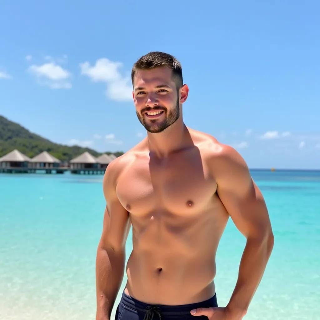 Touch of a Chiseled Adonis in Bora Bora