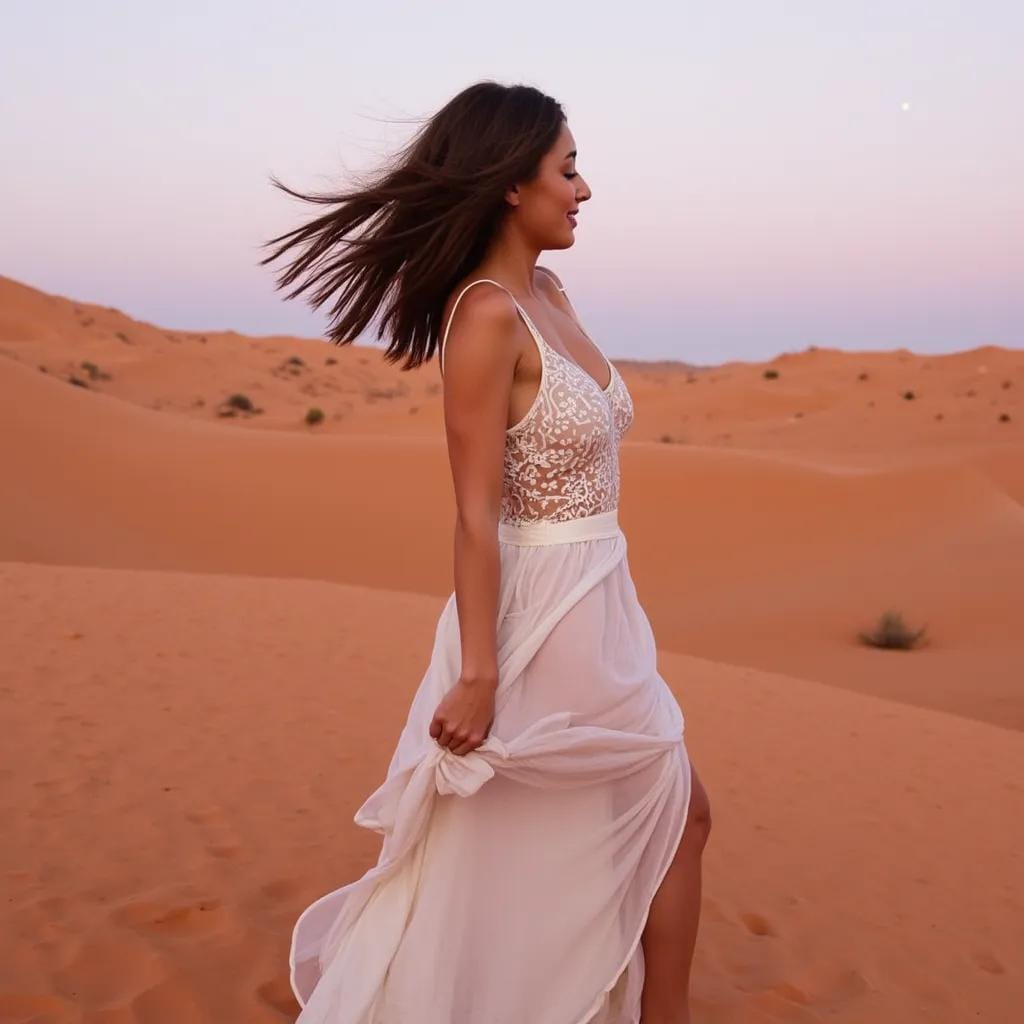 Amina's Seductive Dance Under Desert Skies