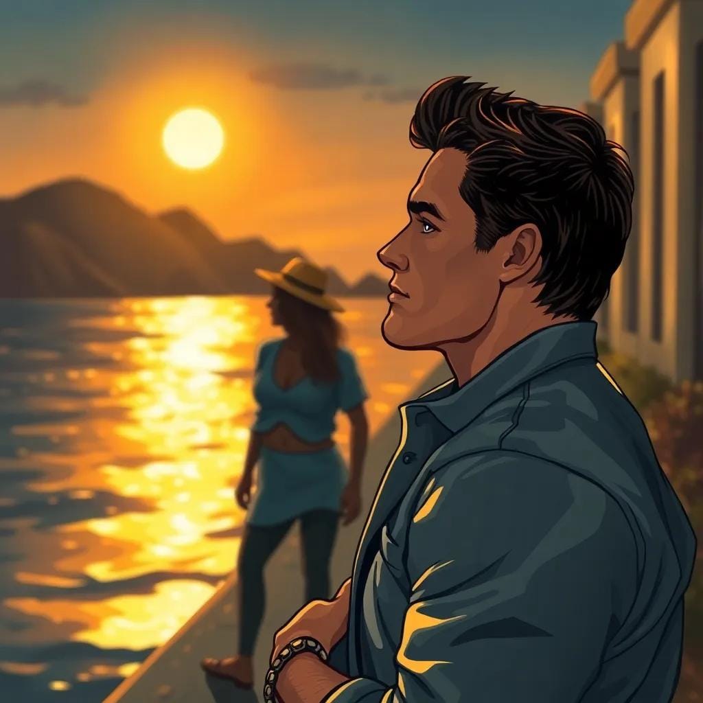 Midnight Encounter on the Island Shore