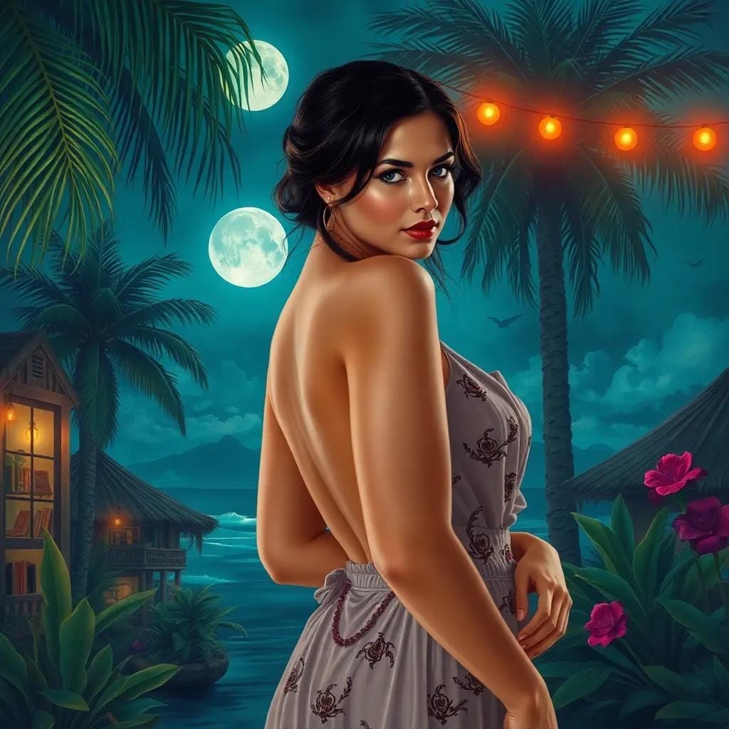 Desire Under the Moonlit Tropical Oasis