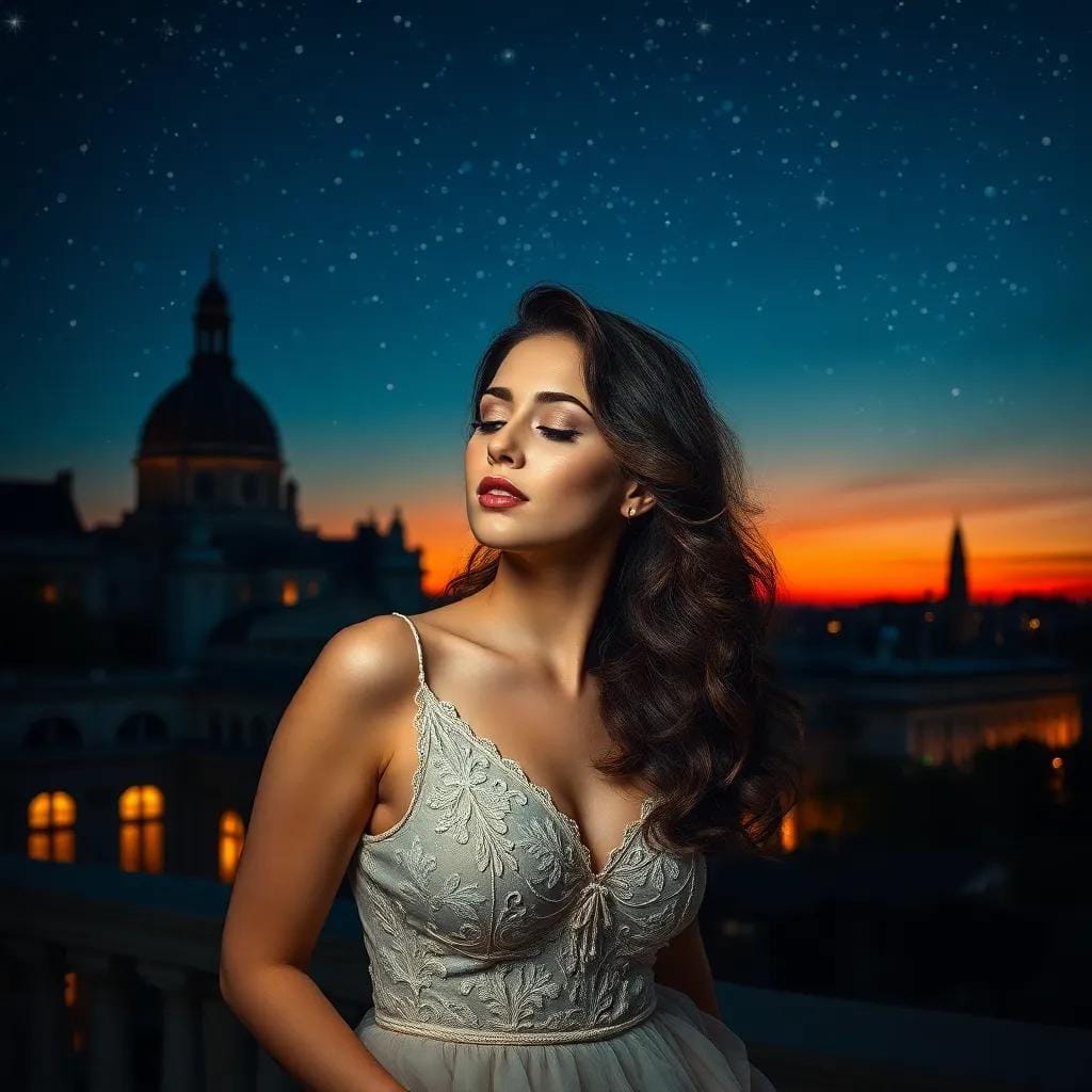 Colette's Midnight Serenade Under Starlight Skies