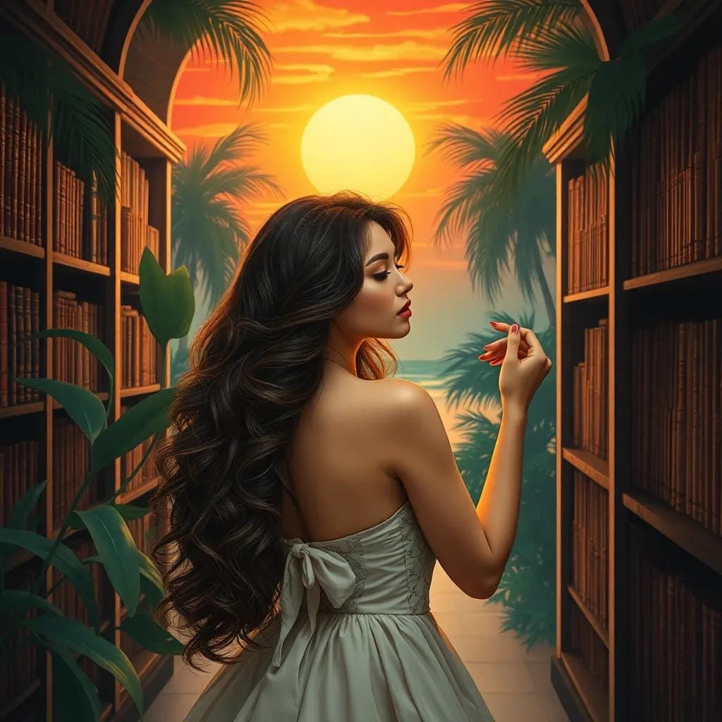 Sophia's Tropical Sunset of Desire Unfolds