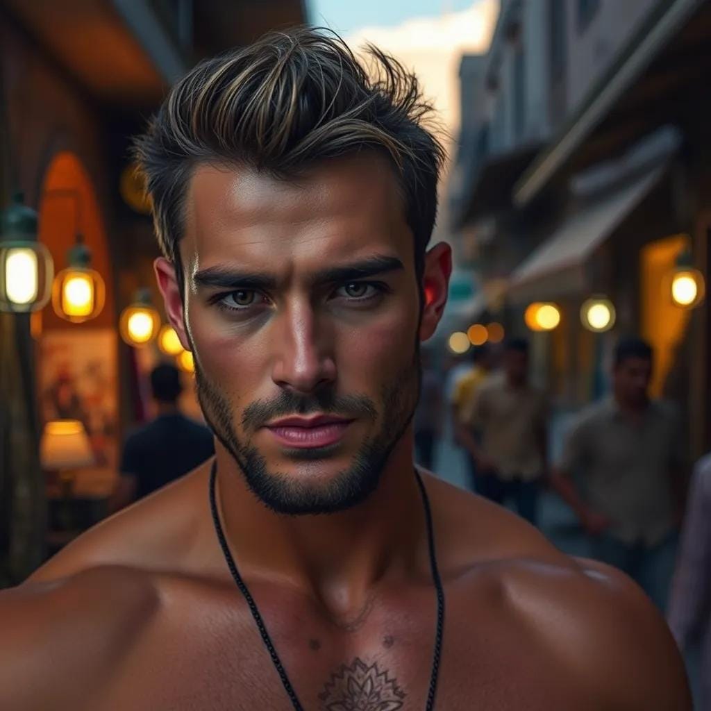 Midnight Encounter in a Moroccan Souk Oasis