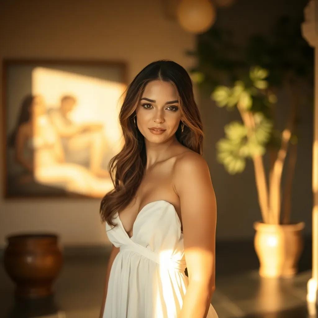 Sensual Beauty Unfolds in Marrakech's Golden Light.