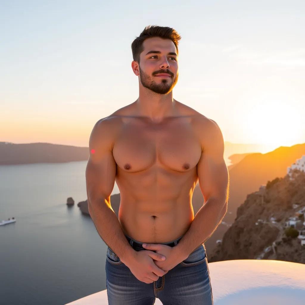 Masculine Perfection on the Aegean Island Paradise