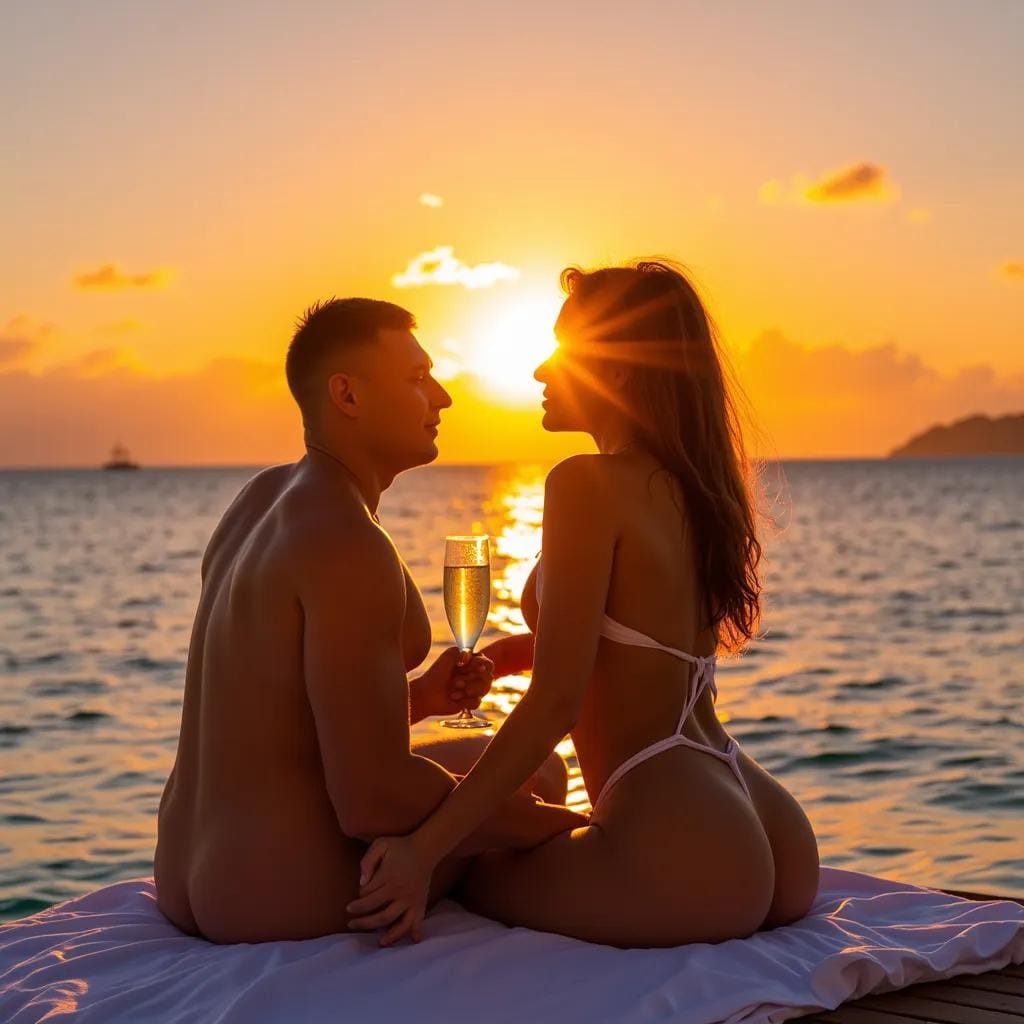 Sophia's Desire Ignites a Tropical Sunset