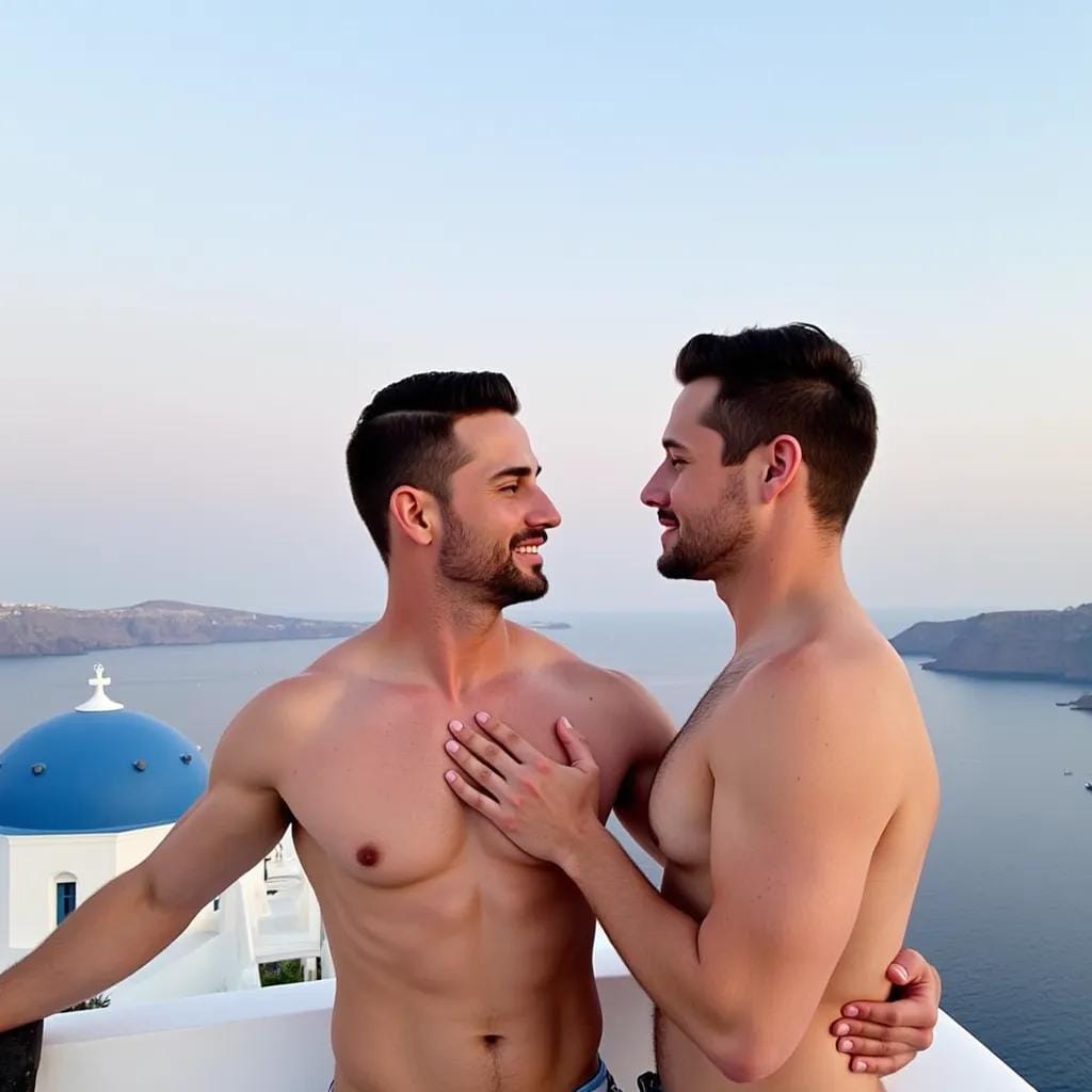 Ryan's Sizzling Encounter with Andreas in Santorini