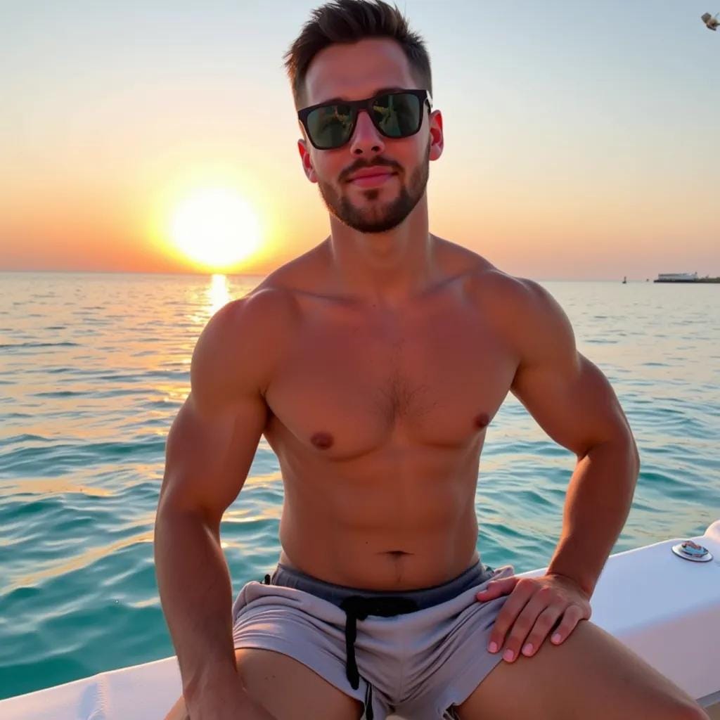 Alex's Rugged Beauty Under the Maldivian Stars